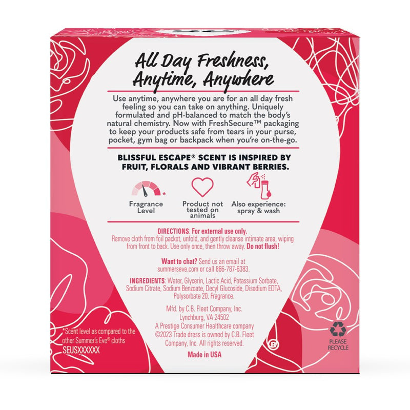 Summer's Eve Feminine Cleansing Wipes - Blissful Escape - 12ct