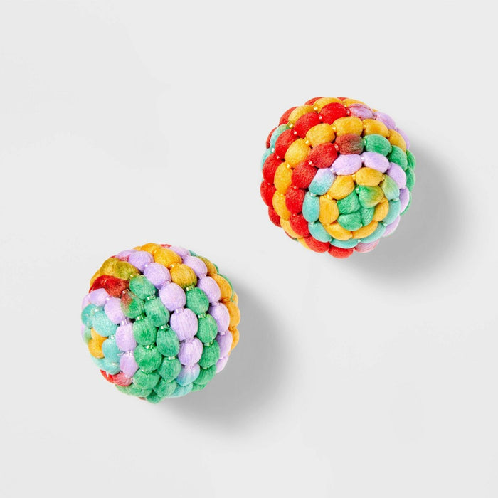 Rainbow Ball Cat Toy Set - 2pk - Boots & Barkley