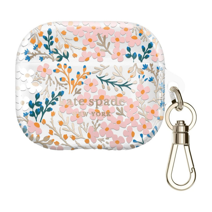 Kate Spade New York Apple AirPods (3rd Generation) Protective Case - Multi Floral/Rose/Pacific Green/Clear/Gold Foil