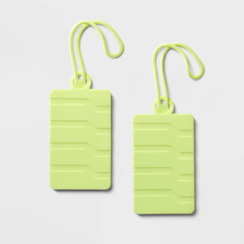 2pk Silicone Luggage Tag Lime Green - Open Story?