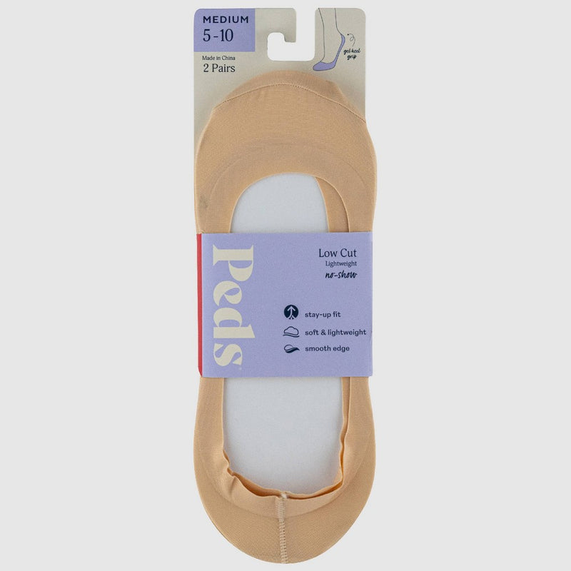 Peds Women's 2pk Laser Cut Liner Socks - Nude 5-10