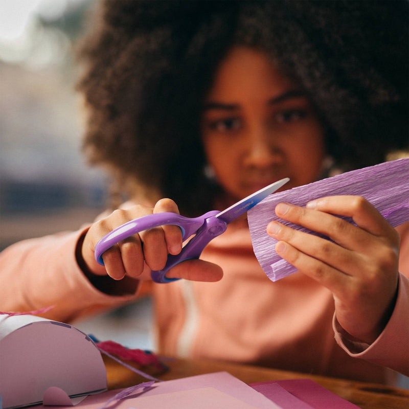 Fiskars Pointed-Tip Softgrip School Supplies Big Kids Scissors for Kids 8 to 11 - 6" Scissors - Purple Ombre