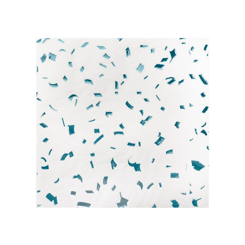 30ct Holographic Lunch Napkins Aqua - Spritz