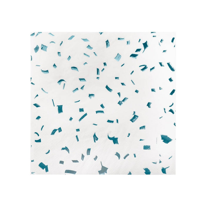 30ct Holographic Lunch Napkins Aqua - Spritz