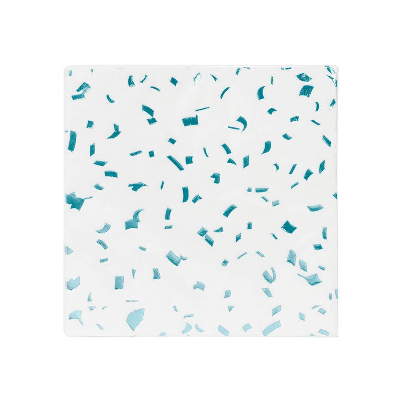 30ct Holographic Lunch Napkins Aqua - Spritz