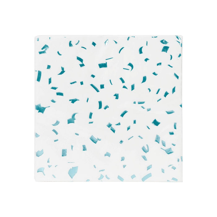 30ct Holographic Lunch Napkins Aqua - Spritz