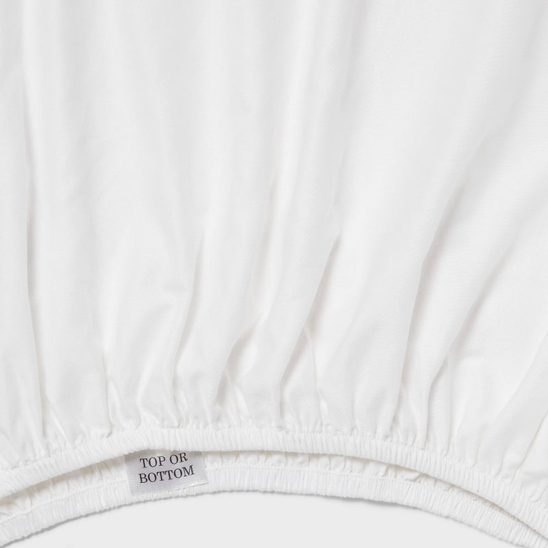 Full Easy Care Cotton Blend Sateen Fitted Sheet White - Room Essentials