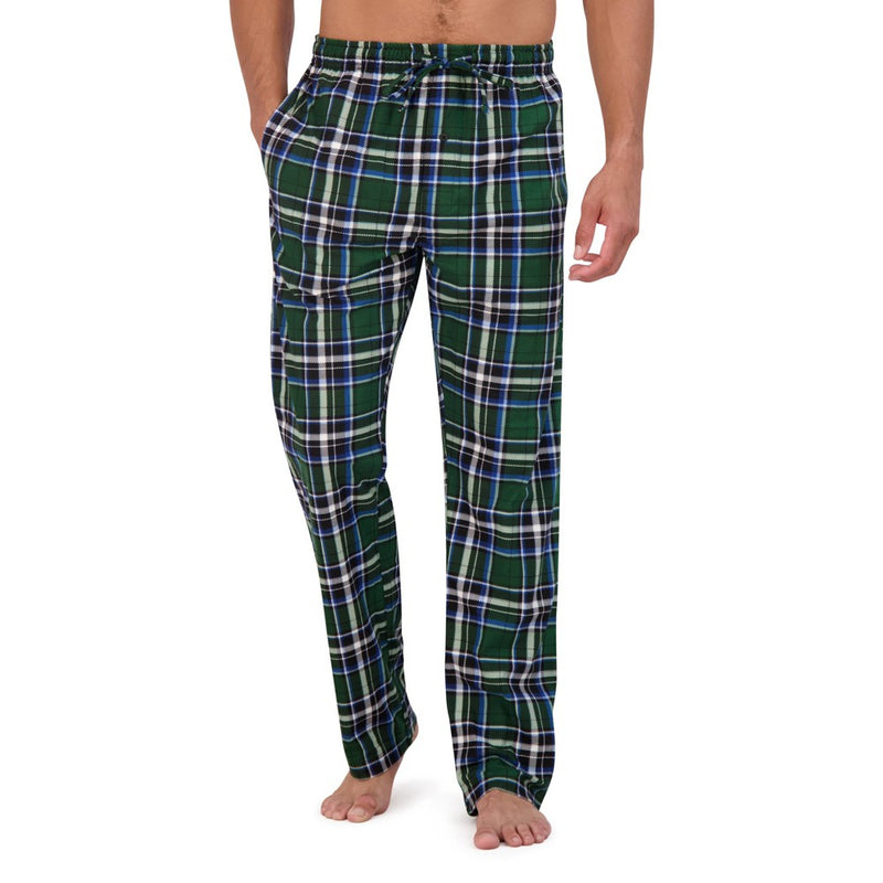 Hanes Originals Men's 2pc Comfort Fleece Sleep Pajama Set - Black/Green XXL