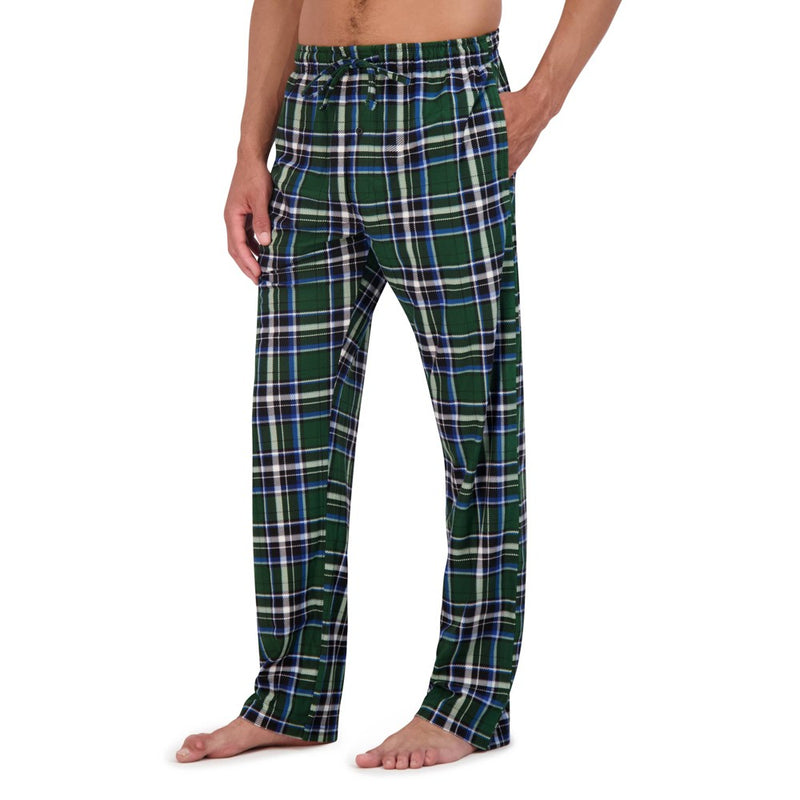 Hanes Originals Men's 2pc Comfort Fleece Sleep Pajama Set - Black/Green XXL