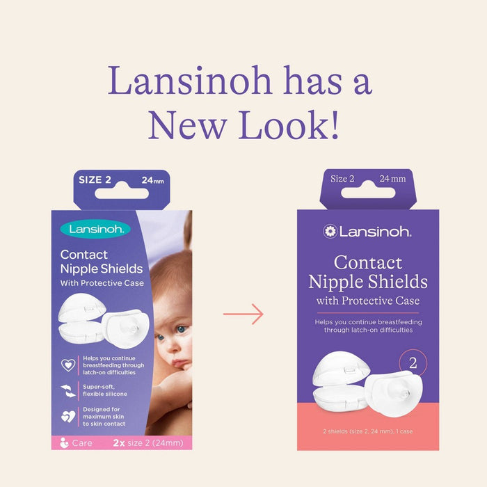Lansinoh Contact Nipple Shield with Case - 24mm - 2ct
