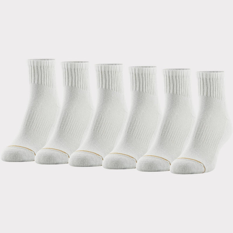 All Pro Women's 6pk Quarter Cotton Athletic Socks - White 4-10