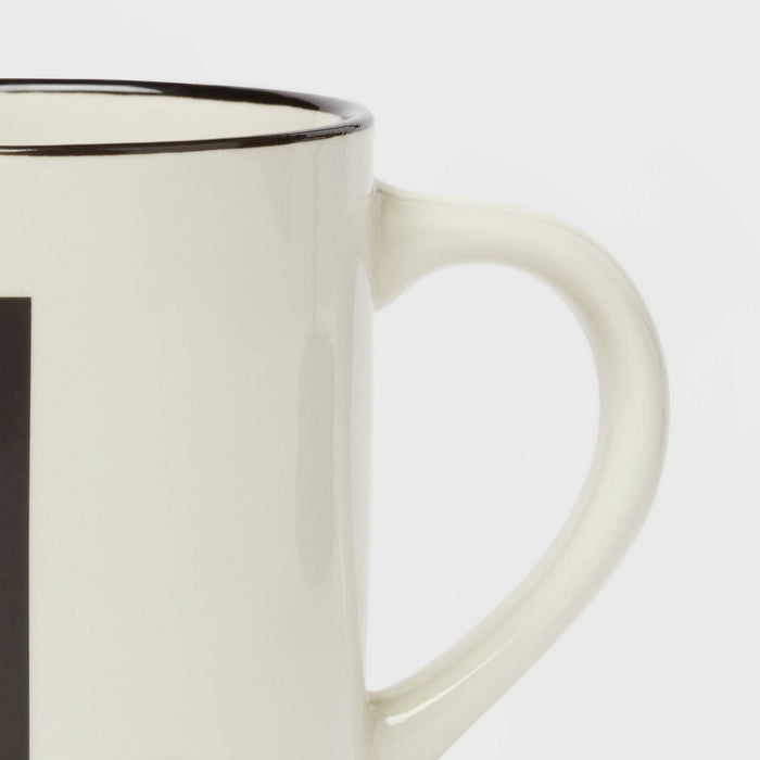 16oz Stoneware Monogram L Mug Ivory - Threshold