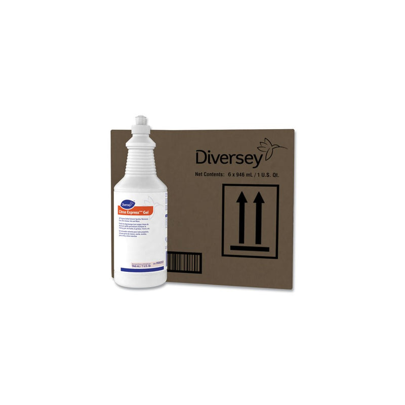 Diversey Citrus Express Gel Spotter, Citrus Scent, 32 oz Squeeze Bottle, 6/Carton