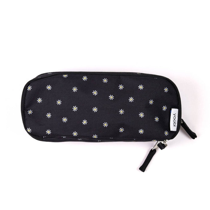 Triple Zip Pencil Pouch Black Daisies - Yoobi