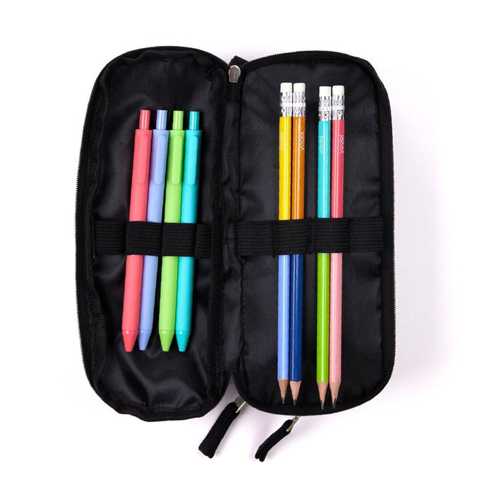 Triple Zip Pencil Pouch Black Daisies - Yoobi
