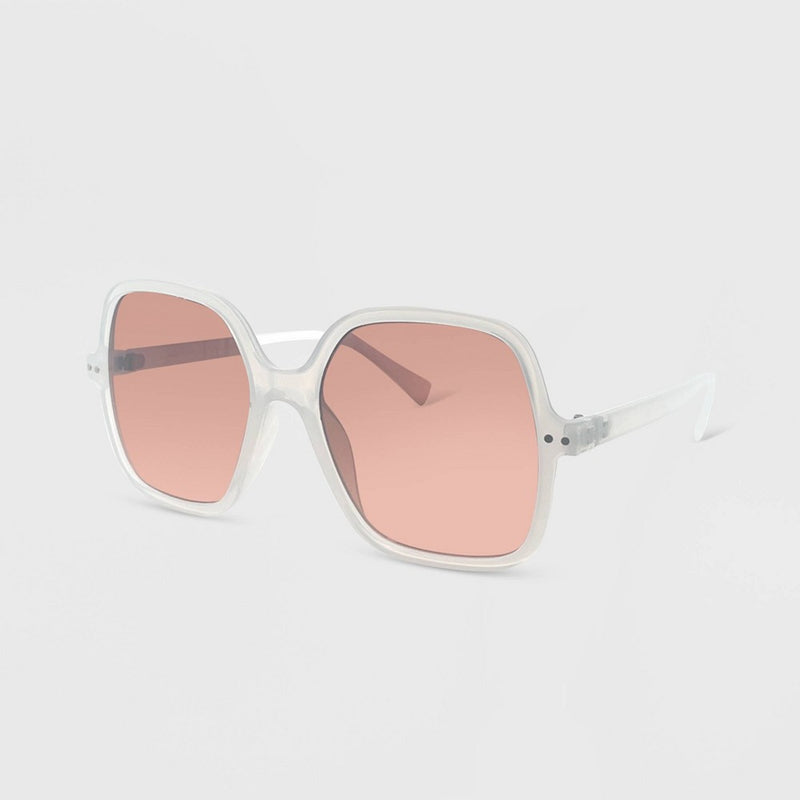 Women's Plastic Square Sunglasses - Wild Fable Off-White
