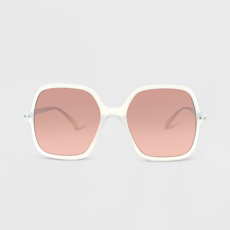Women's Plastic Square Sunglasses - Wild Fable Off-White