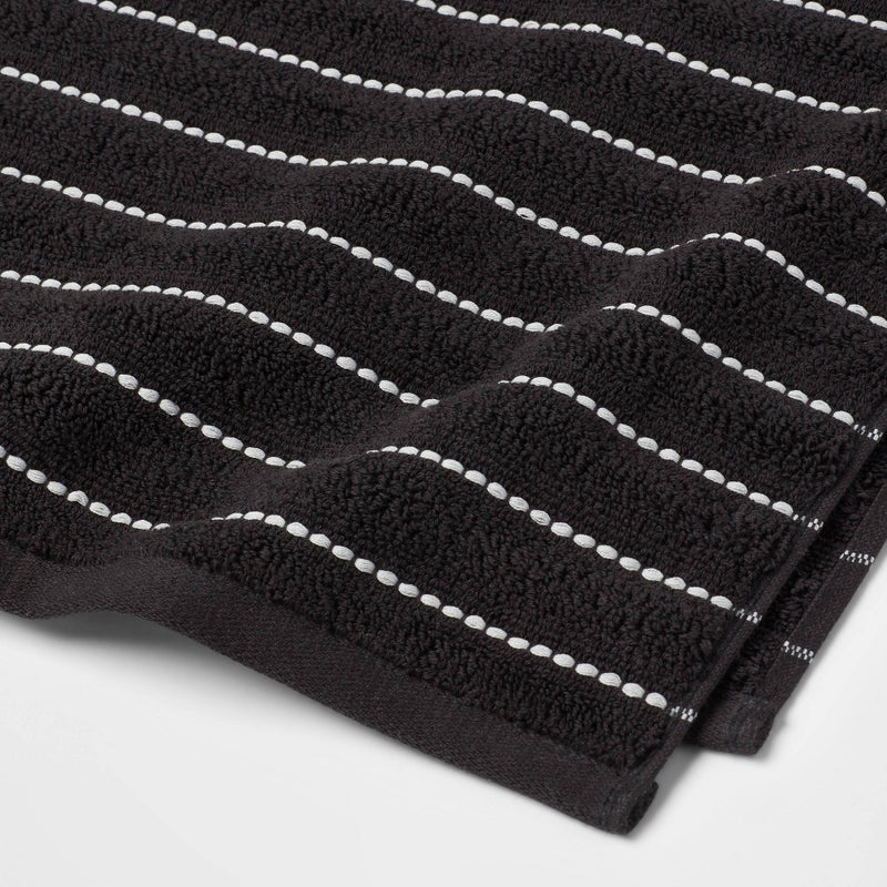 Performance Plus Hand Towel Black Striped - Threshold