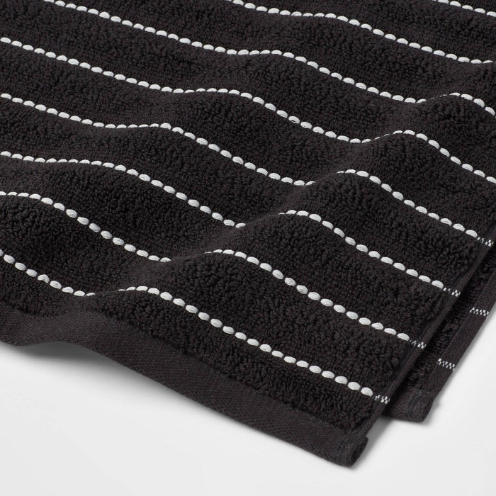 Performance Plus Hand Towel Black Striped - Threshold