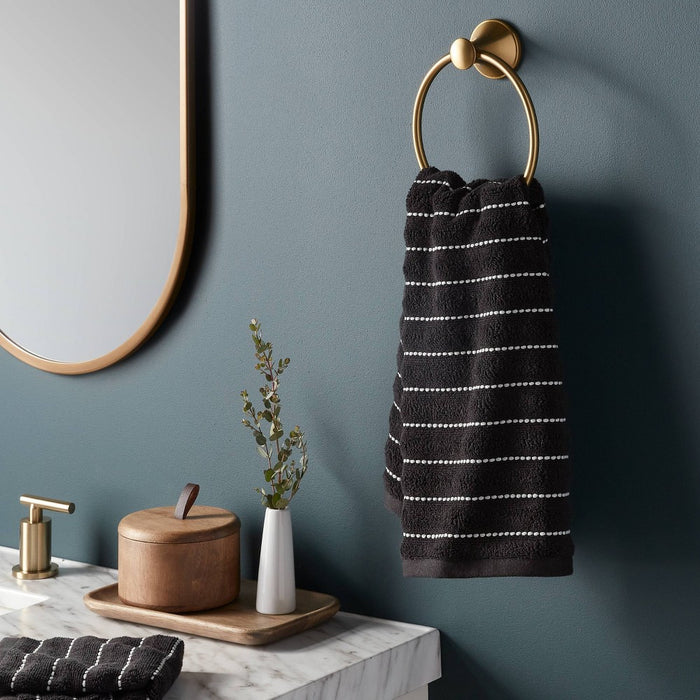 Performance Plus Hand Towel Black Striped - Threshold