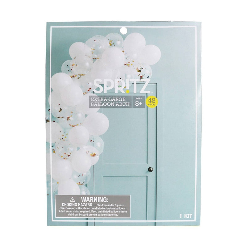 45ct Large Balloons Garland Arch with Confetti White - Spritz