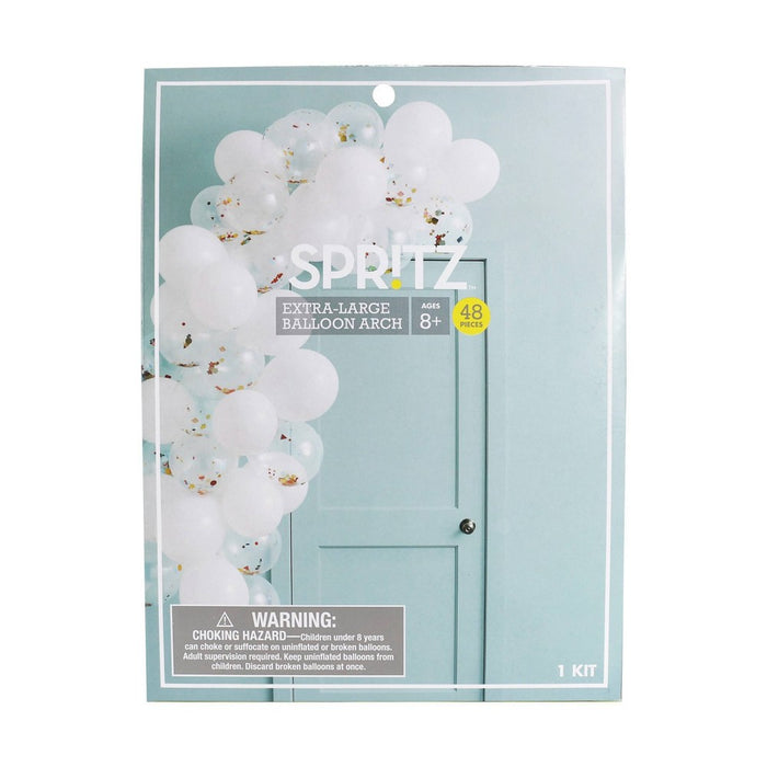 45ct Large Balloons Garland Arch with Confetti White - Spritz