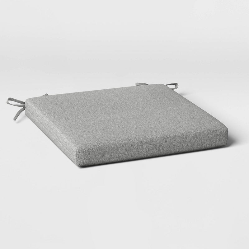 18"x20" Solid Woven Outdoor Chair Seat Cushion Gray - Threshold