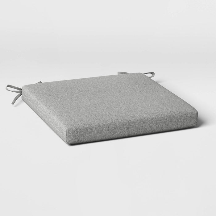18"x20" Solid Woven Outdoor Chair Seat Cushion Gray - Threshold