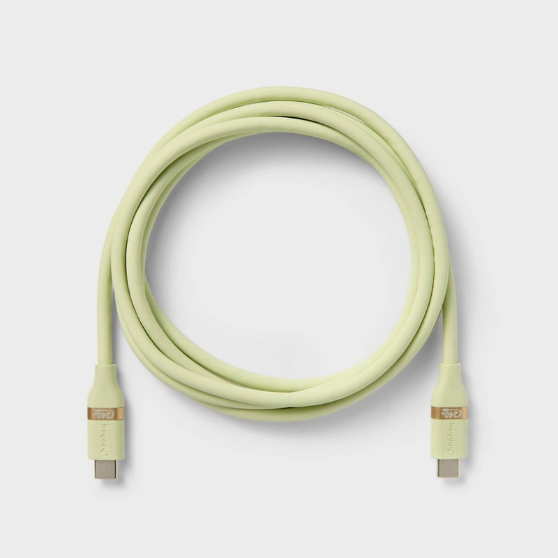 6' USB-C to USB-C Fast Charging Silicone Cable - heyday Matcha