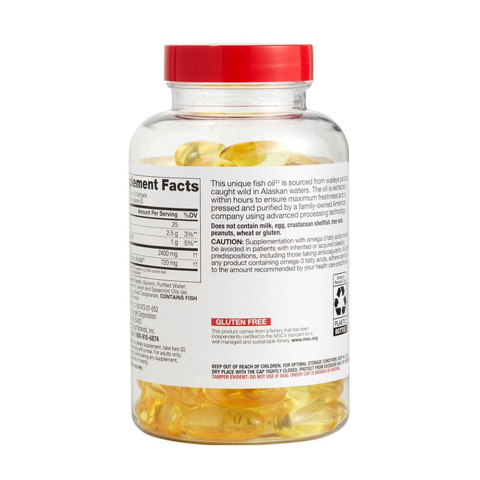 100% Wild Alaskan Fish Oil 1200mg Dietary Supplement Softgels - 100ct - up&up