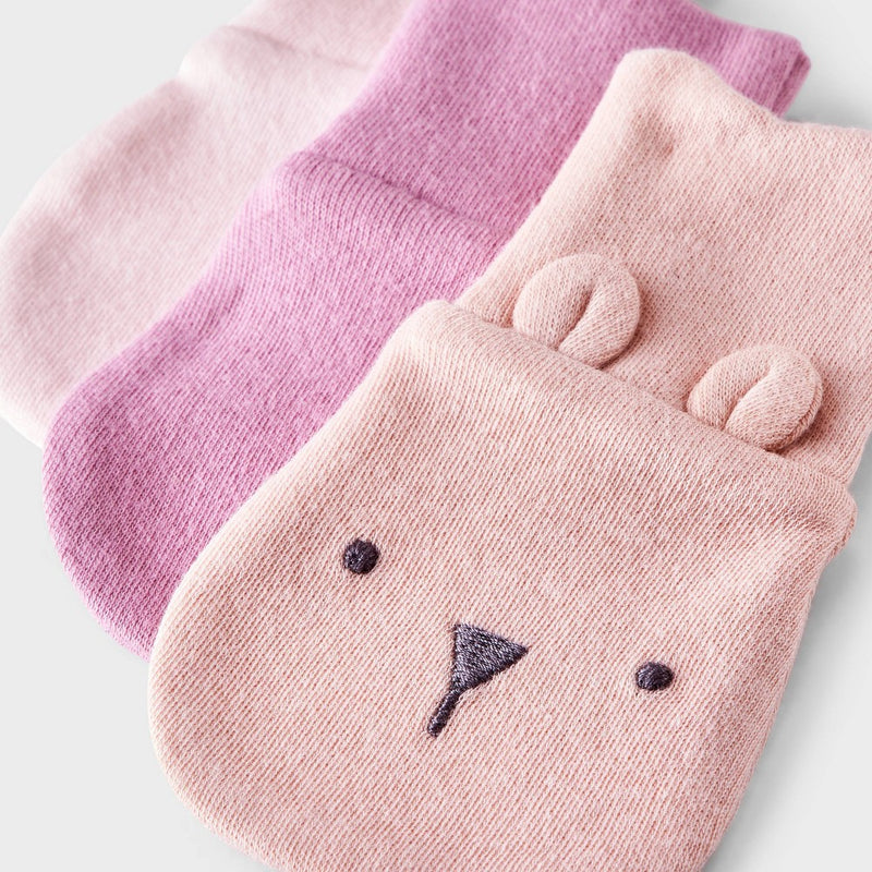 Baby Girls' 3pk Cotton Mittens - Cloud Island Pink