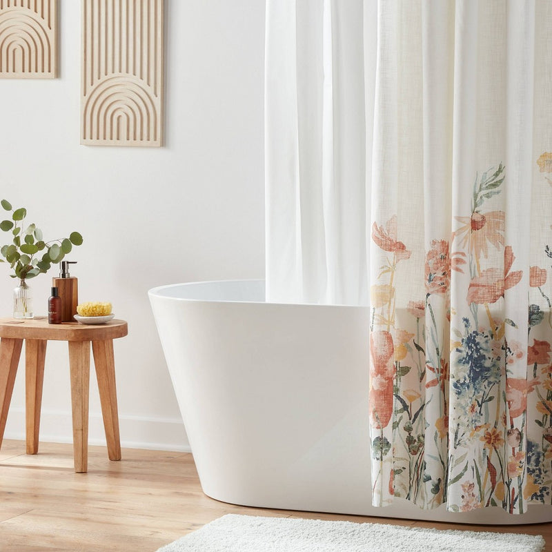 70"x71" Waterproof Recycled Fabric Heavy Weight Shower Liner White - Threshold