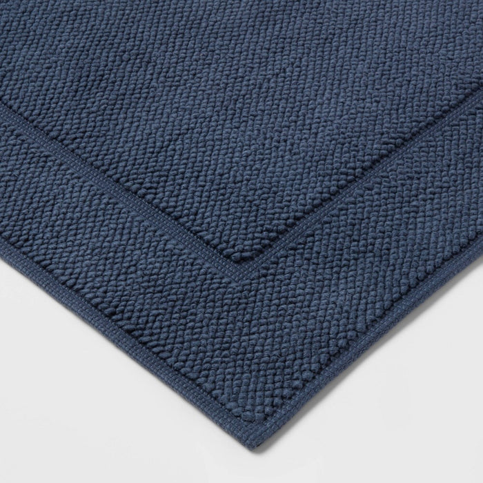 21"x34" Spa Plush Bath Mat Navy - Threshold