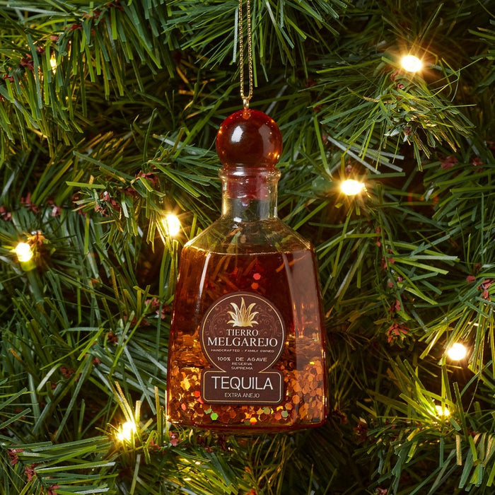 Glass Tequila Bottle Christmas Tree Ornament Orange - Wondershop