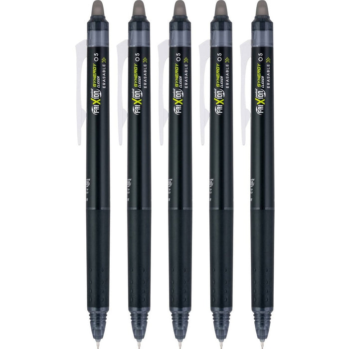 Pilot 5pk FriXion Synergy Clicker Erasable Gel Pens Extra Fine Point 0.5mm Black Ink