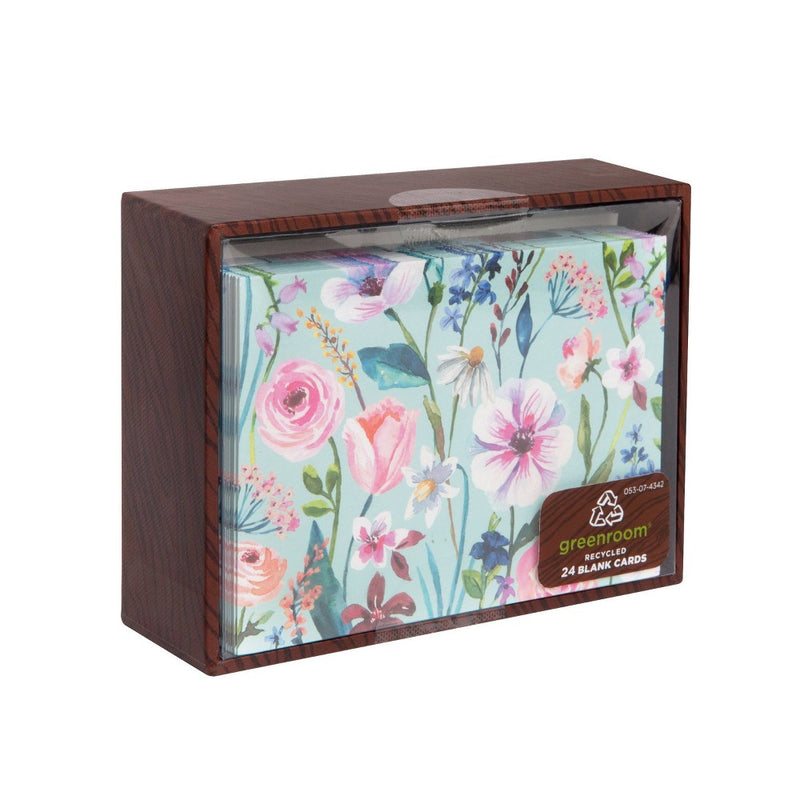 24ct Cards with Envelopes Wildflower Mint