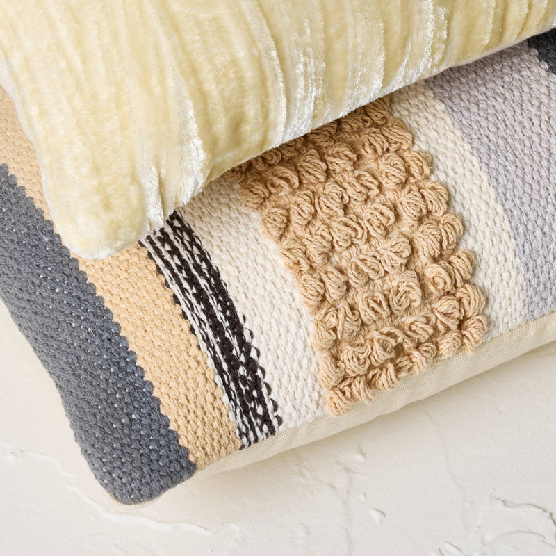 2pk 8''x13' Woven Striped Oblong Decorative Pillows Gray/Tan - Opalhouse designed with Jungalow