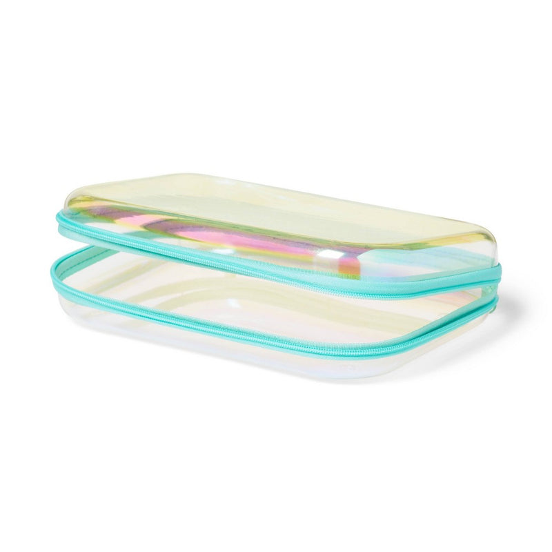 Hard Sided Zipper Pencil Case Iridescent - up&up