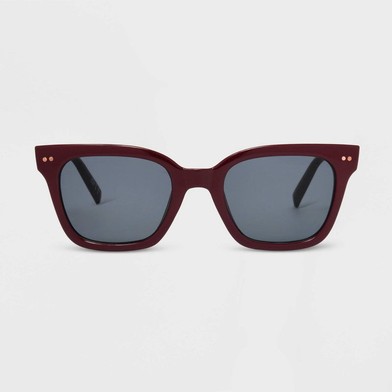 Women's Shiny Plastic Square Sunglasses - Universal Thread Red