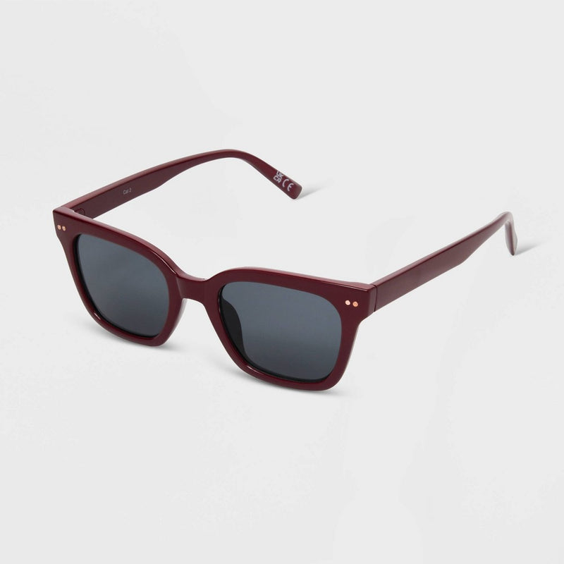Women's Shiny Plastic Square Sunglasses - Universal Thread Red
