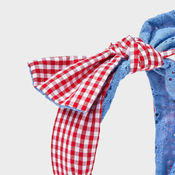 Girls' Headband Eyelet & Gingham with Bow - Cat & Jack Red/Blue