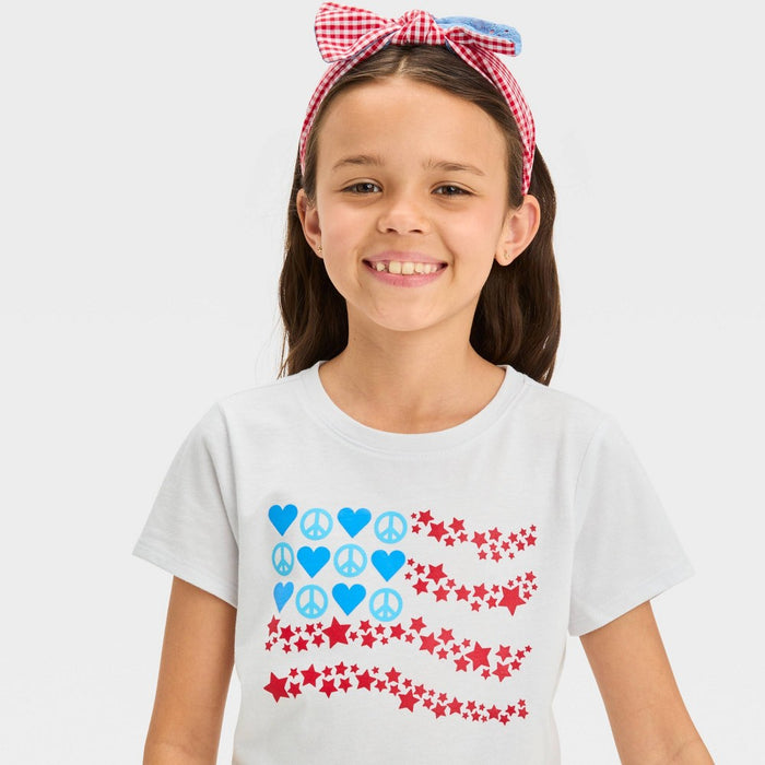 Girls' Headband Eyelet & Gingham with Bow - Cat & Jack Red/Blue
