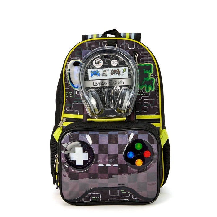 Locker Club Kids' 17" Backpack with Headphone Set - Gamer