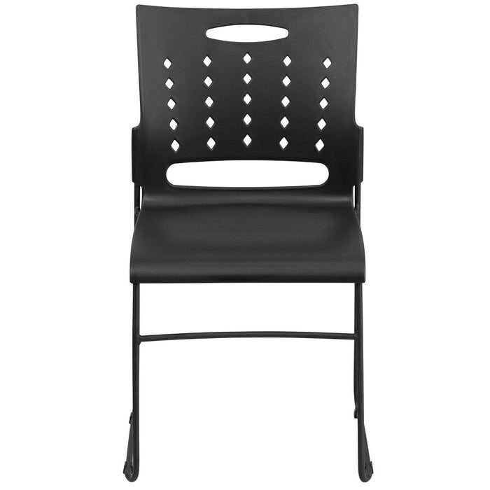 Flash Furniture HERCULES Series 881 lb. Capacity Black Sled Base Stack Chair with Air-Vent Back (LOCAL PICKUP ONLY)