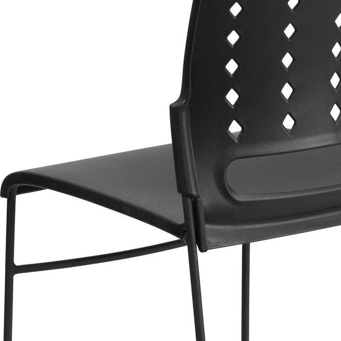 Flash Furniture HERCULES Series 881 lb. Capacity Black Sled Base Stack Chair with Air-Vent Back (LOCAL PICKUP ONLY)