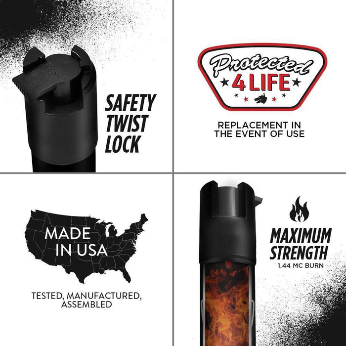 Guard Dog Security on The Go Protection Set Keychain Pepper Spray with Keychain Alarm and LED Light Black