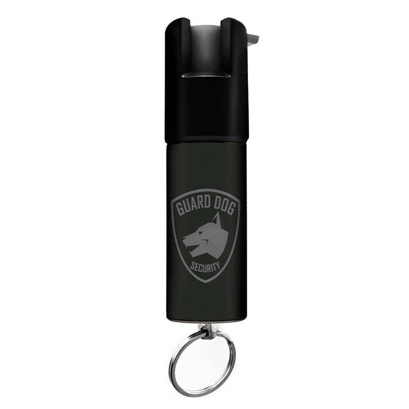 Guard Dog Security on The Go Protection Set Keychain Pepper Spray with Keychain Alarm and LED Light Black