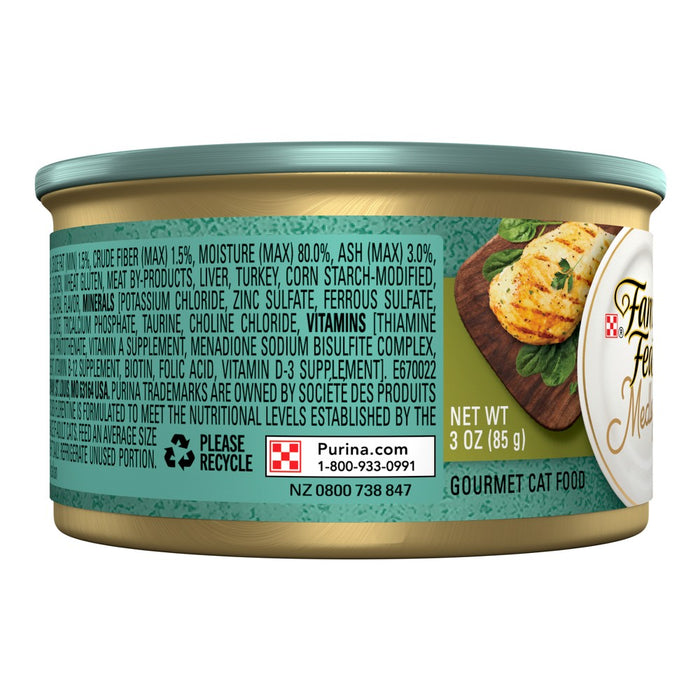 Purina Fancy Feast Medleys In a Delicate Sauce Gourmet Wet Cat Food White Meat Chicken Florentine with Garden Greens - 3oz