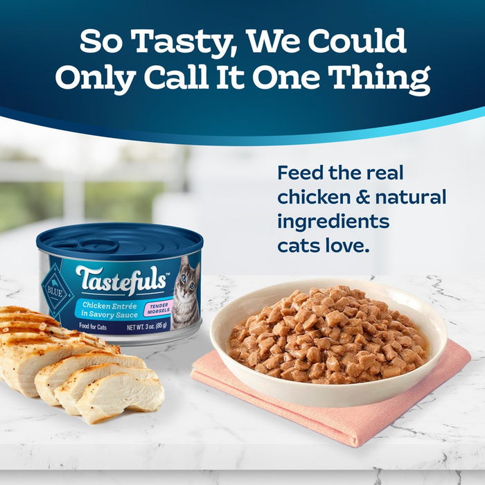 Blue Buffalo Tastefuls Natural Tender Morsels Wet Cat Food with Chicken Entree - 3oz