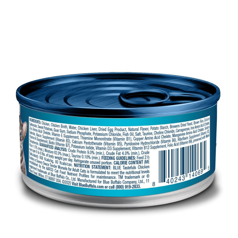 Blue Buffalo Tastefuls Natural Tender Morsels Wet Cat Food with Chicken Entree - 3oz